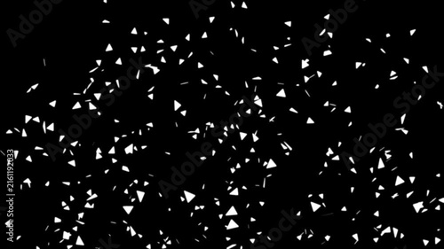 Colorful confetti party popper explosion animation with realistic multicolored paper pieces bursting outward and falling particles isolated on transparent background with alpha channel in 4K and UHD