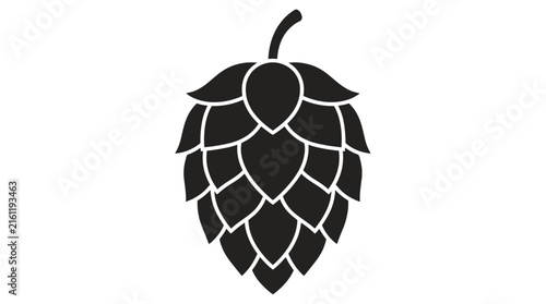 Hop cone plant silhouette for craft beer brewery.