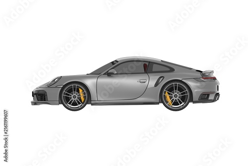 car isolated on white background, 3d illustration, cg render
