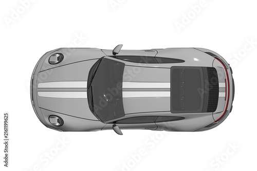 car isolated on white background, 3d illustration, cg render
