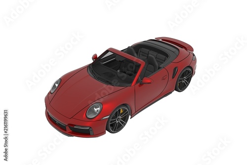 car isolated on white background, 3d illustration, cg render
