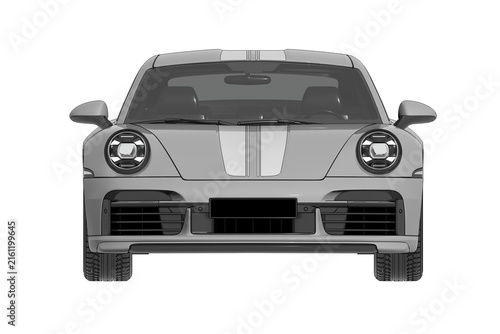 car isolated on white background, 3d illustration, cg render
