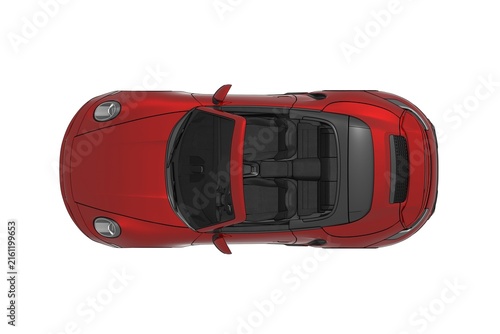 car isolated on white background, 3d illustration, cg render
