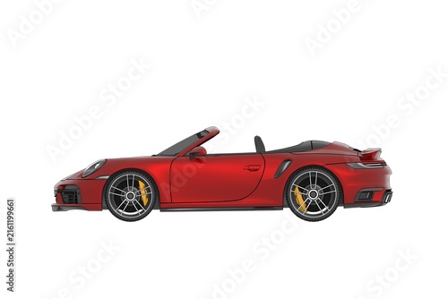 car isolated on white background, 3d illustration, cg render
