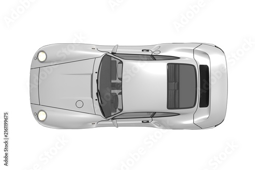 car isolated on white background, 3d illustration, cg render
