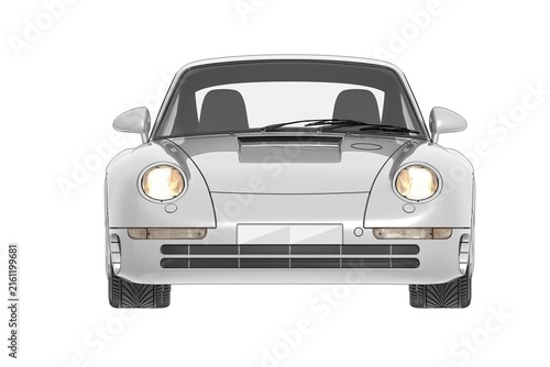 car isolated on white background, 3d illustration, cg render
