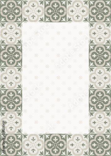 Delicate Sage Tile Border Invitation Frame
