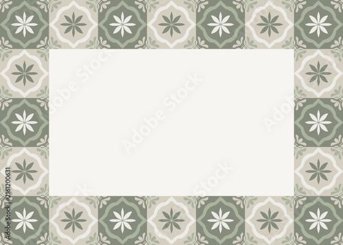 Sage Tile Medallion Landscape Photo Frame
