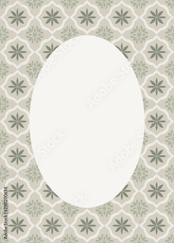 Oval Cutout Sage Mosaic Tile Background