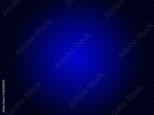 Abstract Dark Blue Hexagon Background with Angled Tech Lines