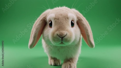 adorable puppy sitting on green background close up