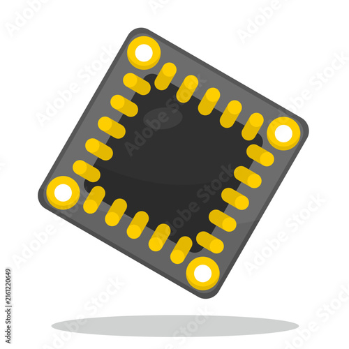 Vector illustration of a microchip processor concept.
