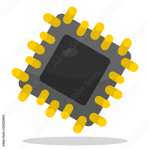 Vector illustration of a microchip processor concept.