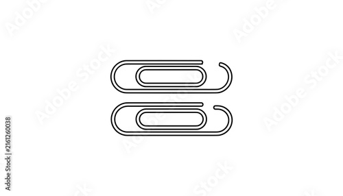 Foto Two stacked horizontal office clamp shapes for digital document organization sys