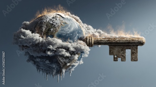 The key word represents a climate change tipping point like a ticking time bomb.
