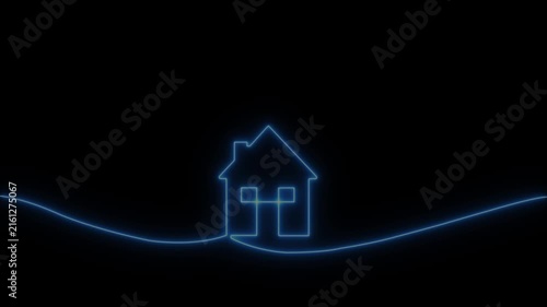 house apartment sign symbol with black background, 4k, video