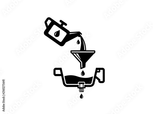 Car oil change maintenance process line icon.
