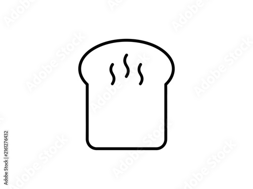 Hot steaming toast slice icon for breakfast.