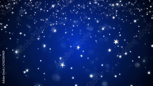 Blue Cosmic Dust Particles Falling Slowly in Galactic Nebula with Bokeh Effects and Cinematic Motion