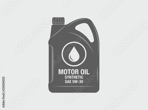 Grey motor oil container for synthetic SAE 5W-30.