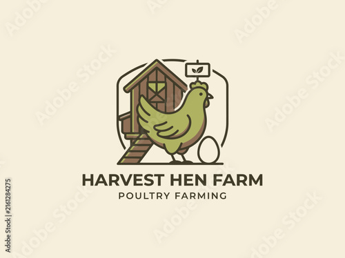 Harvest Hen Farm poultry farming company logo.