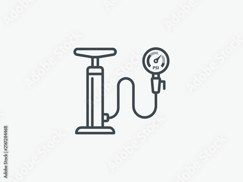 Line art of a bicycle air pump