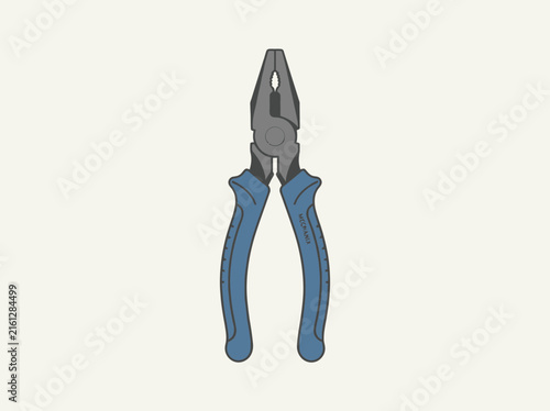 Long nose pliers with blue rubberized handles.