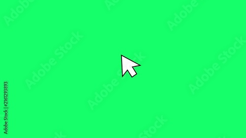 Mouse Cursor Click Animation with Ring Wave Burst on Green Screen