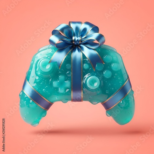 Obraz na płótnie Manette slime, Jeu visqueux avec ruban cadeau