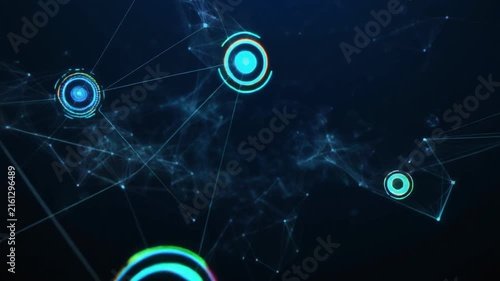 Futuristic Cyber Data Network Interconnected Motion Background