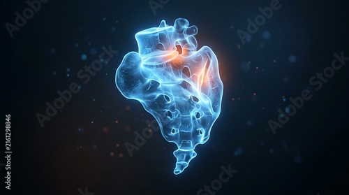 Detailed digital visualization of the human digestive system highlighting the stomach and intestines with a glowing,