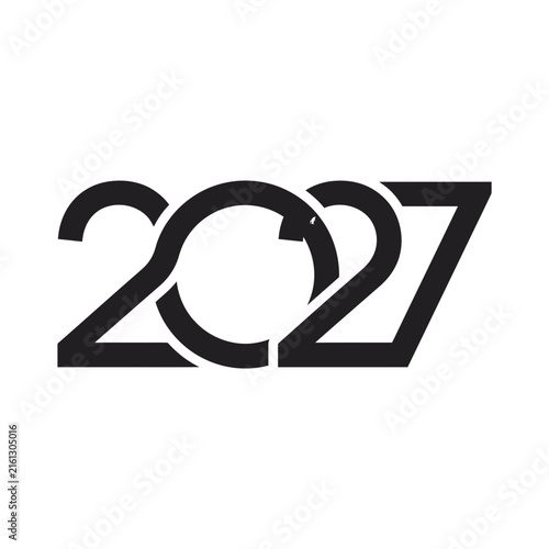 2027 geometric stencil style logo.