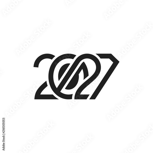 2027 heart shaped year logo.