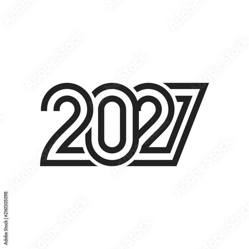 2027 linear border typography graphic.