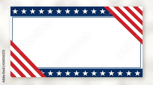 Patriotic american border with stars and stripes for holiday celebrations and designs