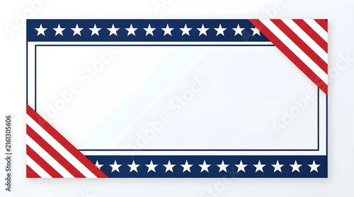 Patriotic american border with stars and stripes for independence day celebrations