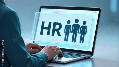 Obraz na płótnie Human Resources Management Concept with Digital HR Interface