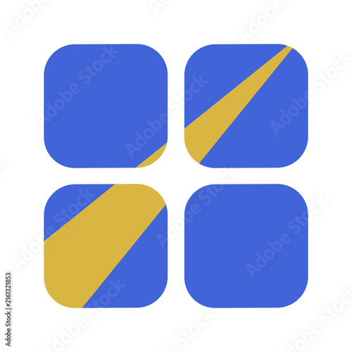 Abstract Blue And Yellow Squares