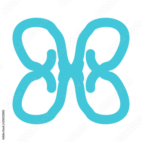 Abstract Blue Butterfly Shape Icon