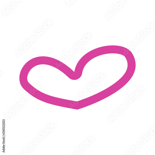 Pink Heart Outline Sketch