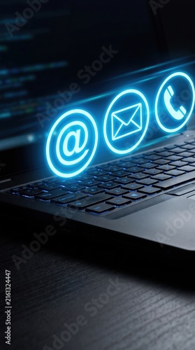 Contact symbols in the laptop keyboard.