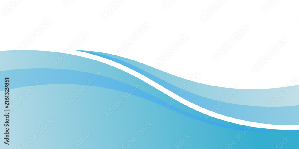 Naklejka premium Light Blue Layered Wave Border on White abstract vectorLight Blue Layered Wave Border on White abstract vector