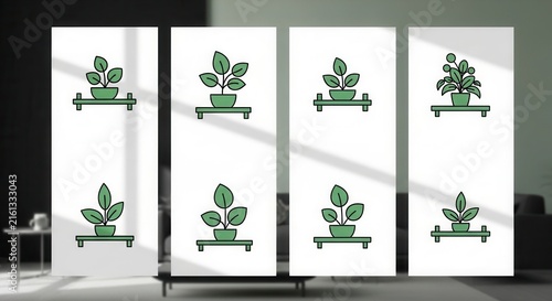 Variety Of Potted Plants Arranged Neatly On Shelves For Interior Decor Ideas