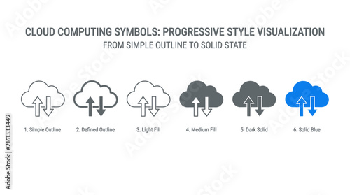 Cloud Data Upload Download Vector Icons Set — Gradient Cloud Storage, Sync, Backup, Technology, Internet, Server, Network, Digital Communication, Vector Illustration