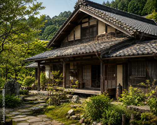 Traditional Japanese Kominka Farmhouse in a Peaceful Rural Countryside