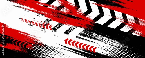 Bild auf Leinwand Exclusive red and black color combination sport racing car livery design, for universal medium eps10 vector ready to print