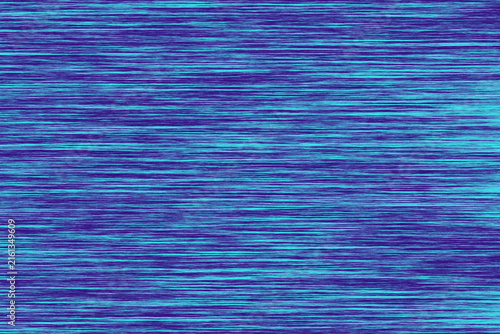 Abstract Blue Digital Glitch Scan Lines Graphic Background. Blue Space Dye Marl Fabric Texture for Sportswear