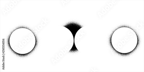 Fotografie PrintGrainy noise circles vector set