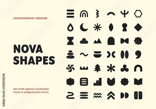 Nova Abstract Shapes Monochrome Elements for Graphic and Branding Design