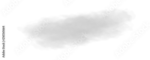 Cuadro en lienzo Smoky cloud spreads over white space while gray smoke rises with swirl movement